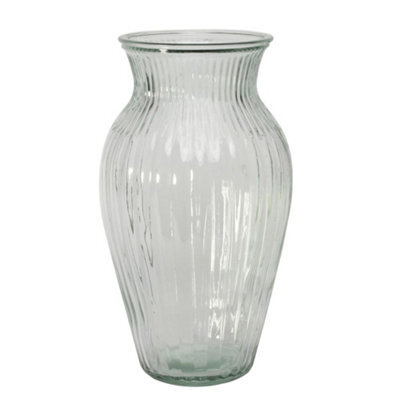 Elegant Handtied Flower Vase, Grooved Texture. Height 25.5 Cm