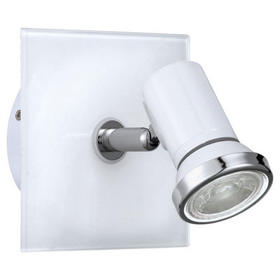 Stylish Ip44 Wall Light For Bathrooms With Gu10 Bulb - White And Chrome Finish - image 1