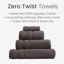 Allure Bath Fashions Luxury Zero Twist Egyptian Cotton Hand Towel - Charcoal Grey - thumbnail 5
