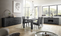 FurniComp LTD Furnicomp Evora 2 Door 4 Drawer Grey Gloss Sideboard - thumbnail 4