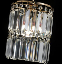Crystal Chandelier 3-Light Ceiling Gold Pendant Lighting E14 - thumbnail 6