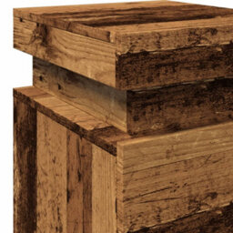 Berkfield Bedside Cabinet With Led Old Wood 35X39X55 Cm Engineered Wood - thumbnail 9