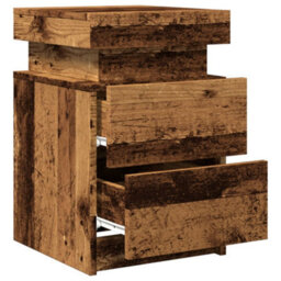 Berkfield Bedside Cabinet With Led Old Wood 35X39X55 Cm Engineered Wood - thumbnail 6