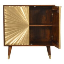 Wyld Haus Merano Mango Wood Gold Storage Cabinet 2 Drawers - thumbnail 5