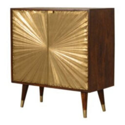 Wyld Haus Merano Mango Wood Gold Storage Cabinet 2 Drawers - thumbnail 4