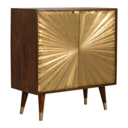 Wyld Haus Merano Mango Wood Gold Storage Cabinet 2 Drawers - thumbnail 2