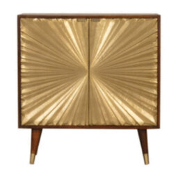 Wyld Haus Merano Mango Wood Gold Storage Cabinet 2 Drawers - thumbnail 2