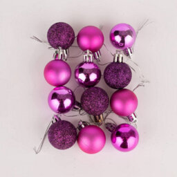 Shatchi 30mm/24Pcs Christmas Baubles Shatterproof Purple,tree Decorations - thumbnail 3