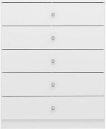 Denver White Gloss 5 Drawer Chest Of Drawers Bedroom Furniture Storage - thumbnail 2
