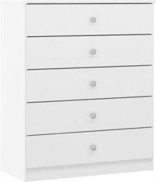 Denver White Gloss 5 Drawer Chest Of Drawers Bedroom Furniture Storage - thumbnail 1