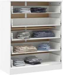 Denver White Gloss 5 Drawer Chest Of Drawers Bedroom Furniture Storage - thumbnail 6