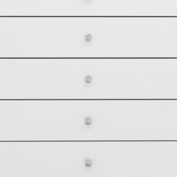 Denver White Gloss 5 Drawer Chest Of Drawers Bedroom Furniture Storage - thumbnail 5