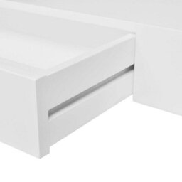 Berkfield White Mdf Floating Wall Display Shelf 1 Drawer Book/dvd Storage - thumbnail 4