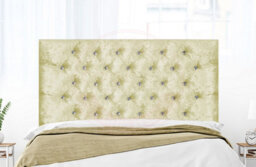 "COOL BED Cream Crushed Velvet 4Ft6 - Double 26"" Chesterfield Headboard" - thumbnail 1
