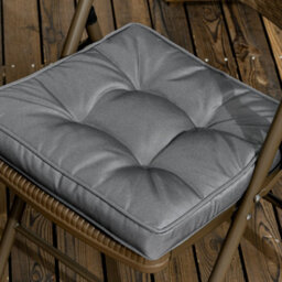Outsunny 42 X 42Cm Replacement Garden Seat Cushion Pad With Ties, Grey - thumbnail 7