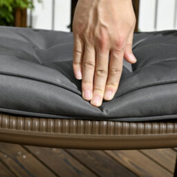 Outsunny 42 X 42Cm Replacement Garden Seat Cushion Pad With Ties, Grey - thumbnail 8