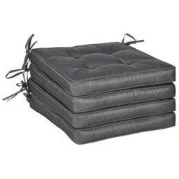 Outsunny 42 X 42Cm Replacement Garden Seat Cushion Pad With Ties, Grey - thumbnail 2