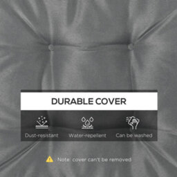 Outsunny 42 X 42Cm Replacement Garden Seat Cushion Pad With Ties, Grey - thumbnail 5