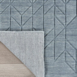 Blue Geometric Modern Wool Rug For Living Room Bedroom & Dining Room-160Cm X 226Cm - thumbnail 8