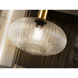 Luminosa Lighting Luminosa Norma Globe Pendant Ceiling Light Black, Brass, Clear Glass, E27 - Uk Stock - thumbnail 3