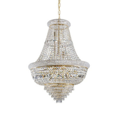 Luminosa Lighting Luminosa Dubai Indoor Ceiling Chandelier Pendant Lamp 24 Lights Gold, E14