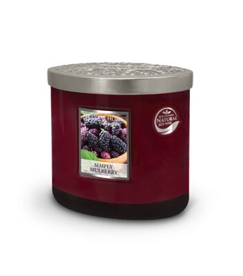 Heart and Home Heart & Home Simply Mulberry Twin Wick Ellipse Soy Candle - 40 Hours Burn - image 1