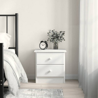 Berkfield Bedside Cabinet Alta White 41X35X41 Cm Solid Wood Pine - image 1