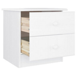 Berkfield Bedside Cabinet Alta White 41X35X41 Cm Solid Wood Pine - thumbnail 4