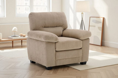 Beige Jumbo Cord Armchair Lincoln - image 1