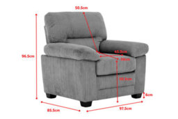 Beige Jumbo Cord Armchair Lincoln - thumbnail 9