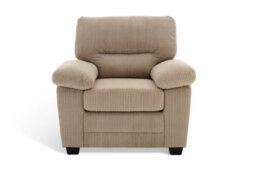 Beige Jumbo Cord Armchair Lincoln - thumbnail 2