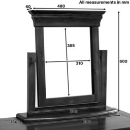 The Furniture Market French Hardwood Dressing Table Mirror - H 600mm X W 600mm X D 160mm - thumbnail 9