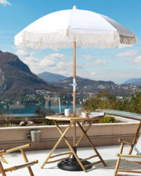 Beliani Patio Parasol 150 Cm Mondello White - thumbnail 2