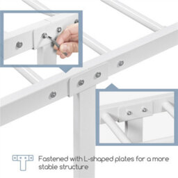 Yaheetech White 5Ft King Vintage Metal Bed Frame With High Headboard And Footboard - thumbnail 9