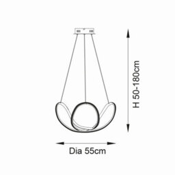 Luminosa Lighting Luminosa Francisca Integrated Led Pendant Ceiling Light Textured Black, Clear Faceted Acrylic, 1X Integrated Led - thumbnail 8
