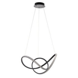 Luminosa Lighting Luminosa Francisca Integrated Led Pendant Ceiling Light Textured Black, Clear Faceted Acrylic, 1X Integrated Led - thumbnail 7