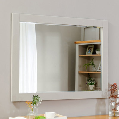 The Furniture Market Downton Grey Painted Large Wall Mirror 108Cm X 78Cm - image 1