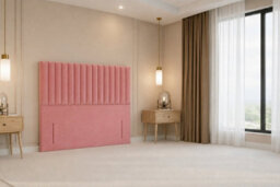 "Nexus Verona Pink Plush Divan Bed Base 2 Drawers Left Side With 54"" Floor Standing Headboard 12"" Footboard 4' Small Double" - thumbnail 8