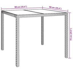 Walplus Garden Dining Table Beige 90 X 90 X 75 Cm Poly Rattan - thumbnail 6