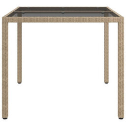 Walplus Garden Dining Table Beige 90 X 90 X 75 Cm Poly Rattan - thumbnail 4