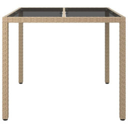 Walplus Garden Dining Table Beige 90 X 90 X 75 Cm Poly Rattan - thumbnail 3