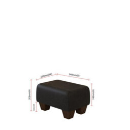 Black Mahogany Wood Chunky Legs Faux Leather Small Footstool  Handmade Uk By Footstools Direct - thumbnail 2