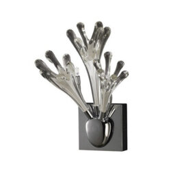 Luminosa Lighting Luminosa Love Wall Lamp 3 Light G4 Polished Chrome/white Glass, Not Led/cfl Compatible
