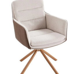 Dining Chairs Padded Seat Armchair Metal Legs Swivel Leisure Chair - thumbnail 5