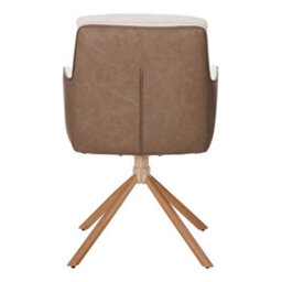 Dining Chairs Padded Seat Armchair Metal Legs Swivel Leisure Chair - thumbnail 6