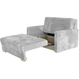 Viva Piano Ii Sofa Bed With Bedding Storage Freestanding Upholstered Back Wooden Legs 133X100X85Cm Grey - thumbnail 3