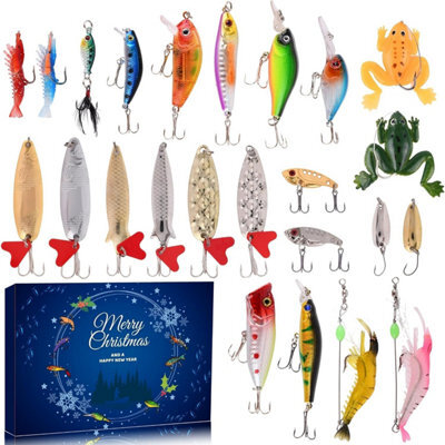 CLEFFNS Advent Calendar Fishing 2026 Christmas Countdown 24 Days Fishing Lures Set For Fisherman Adult Men Teen Boys Xmas Surprise Gift - image 1