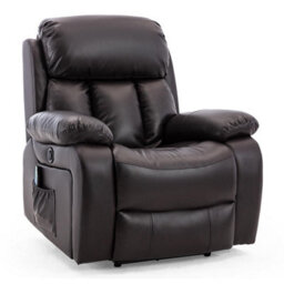 More4Homes Chester Electric Recliner Bonded Leather 1+2 Seater Sofa Set (Brown) - thumbnail 5