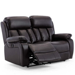 More4Homes Chester Electric Recliner Bonded Leather 1+2 Seater Sofa Set (Brown) - thumbnail 3