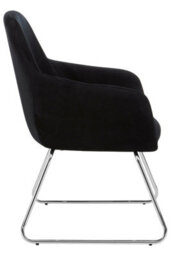 Orsina Black Velvet Armchair With Rounded Back,accent Seat With Chrome Legs,occasional Chair,functional Chair - thumbnail 4